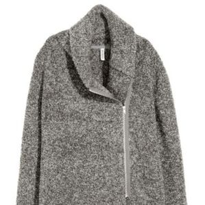H&M Bouclé Knit Cardigan, Gray, Women's Size Medium